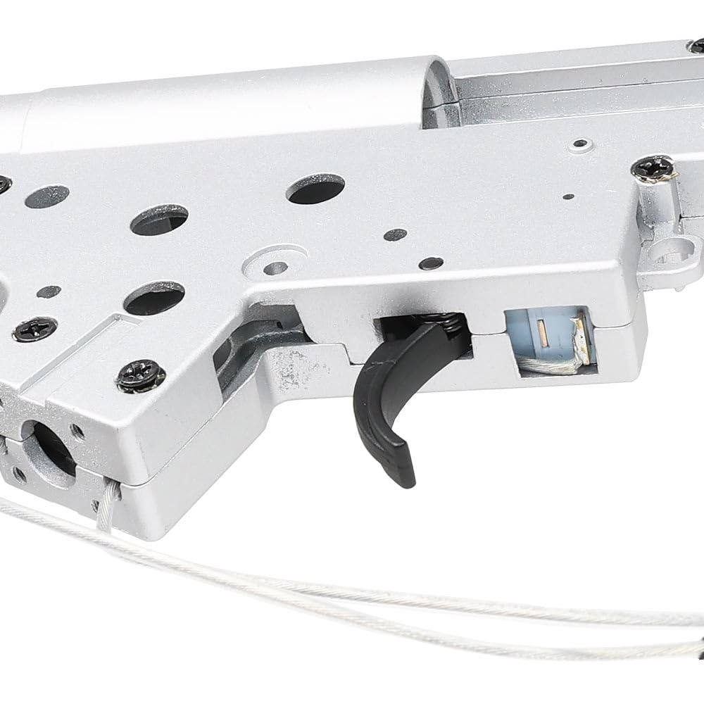 Ryohin Buhin Electric Gun Ver. 2 Compatible QD Reinforced Gearbox Set with 8mm Bearings, Microswitch, Rear Wiring, Silver Gearbox V2 Version 2