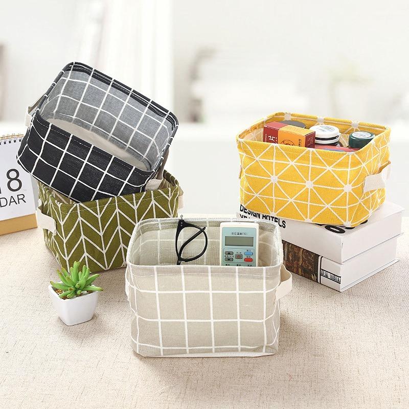 1PC Folding Desktop Storage Box Waterproof Toy Sundries Storage Basket Cosmetic Underwear Storage Office Stationery Organizer