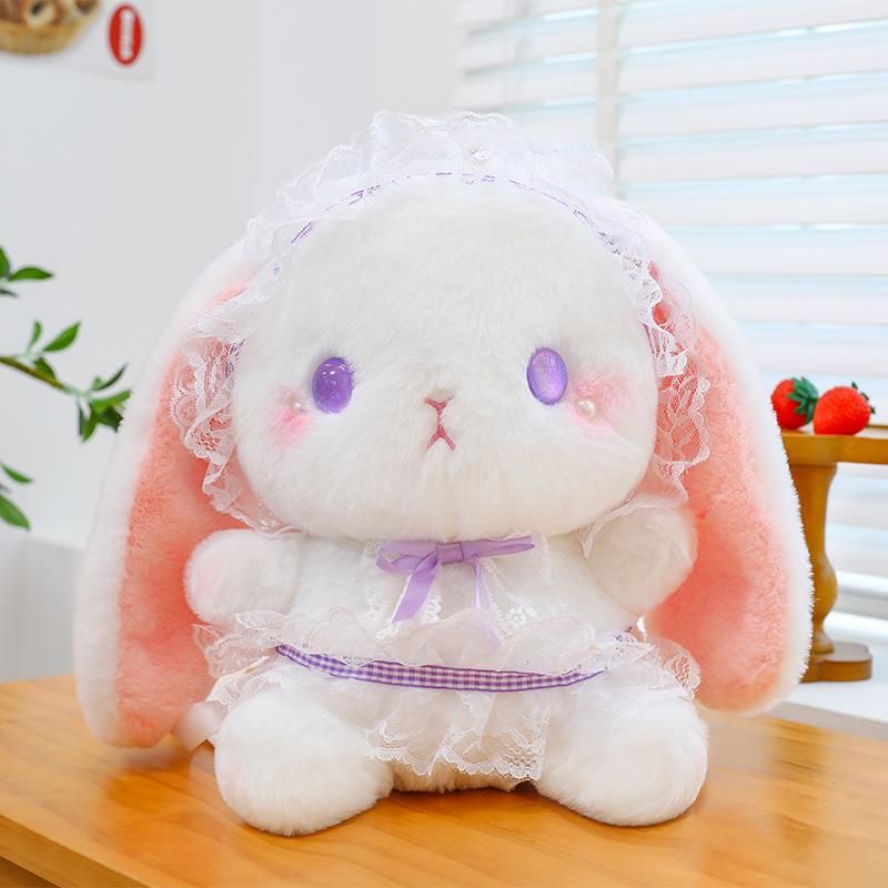 Lolita Rabbit Backpack Japanese Style Girl's Heart Cute Little Rabbit Plush Bag for Girls Birthday Gift