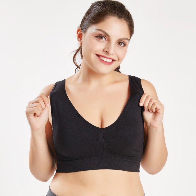3pcs Lady Sport Yoga Fitness Bra Seamless Padded Underwear Back Smoothing Gym Workout  Wireless Push Up Brassiere Plus Size