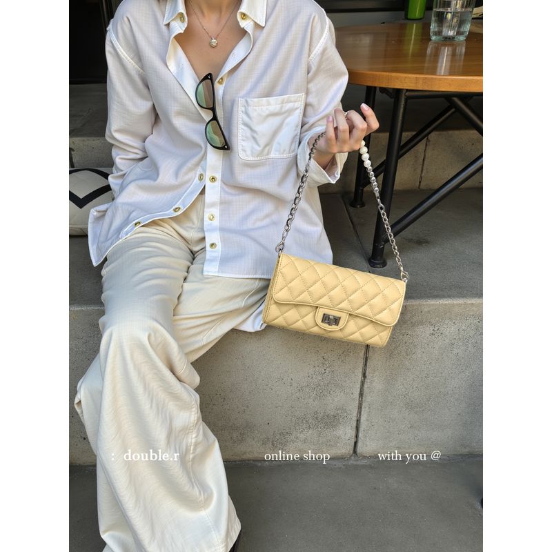 

Xiao Rui Pretty Bag Shoulder Pearl Chain Yellow Chick Yellow-small amount of In Stock