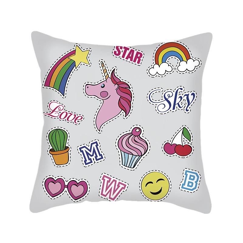 Unicorn Pillowcase 40x40cm Linen Cushion Cover, Unicorn Gift for Girls Or Boys Throw Pillow Covers Decorative Pillows