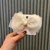 Korean Princess Pearl Bow Hair Clip for Girls - Fashionable Yarn DIY Headwear