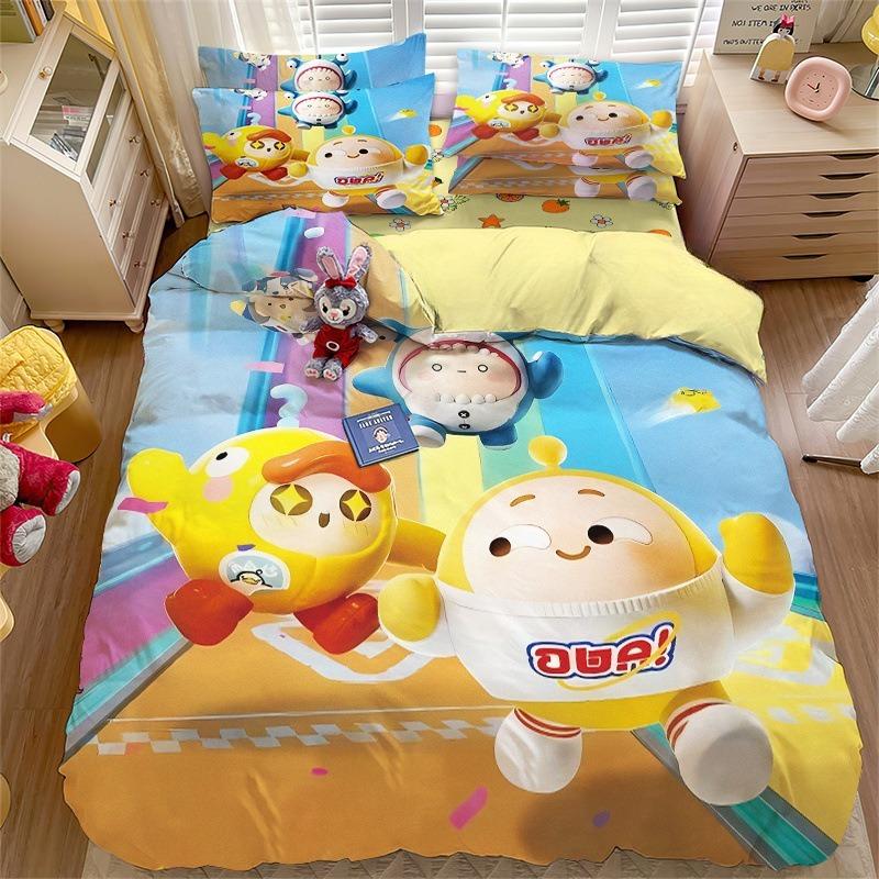 Cartoon eggy party 3D Printed Bedding Set Game Duvet Cover Pillowcases for Girl Boy Birthday Gift