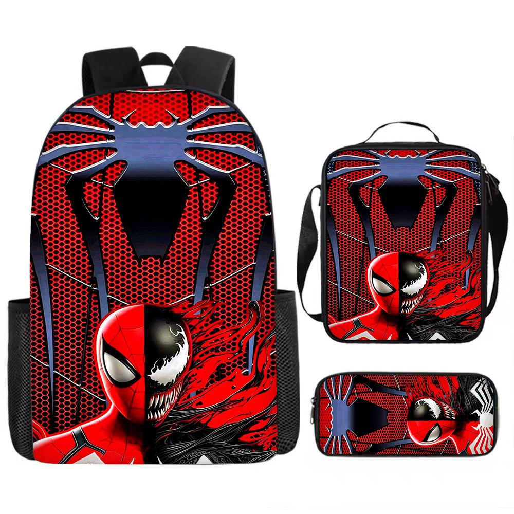 Spider-Man Schoolbag Three-piece Set Student Large-capacity Storage Backpack Outdoor Portable Backpack