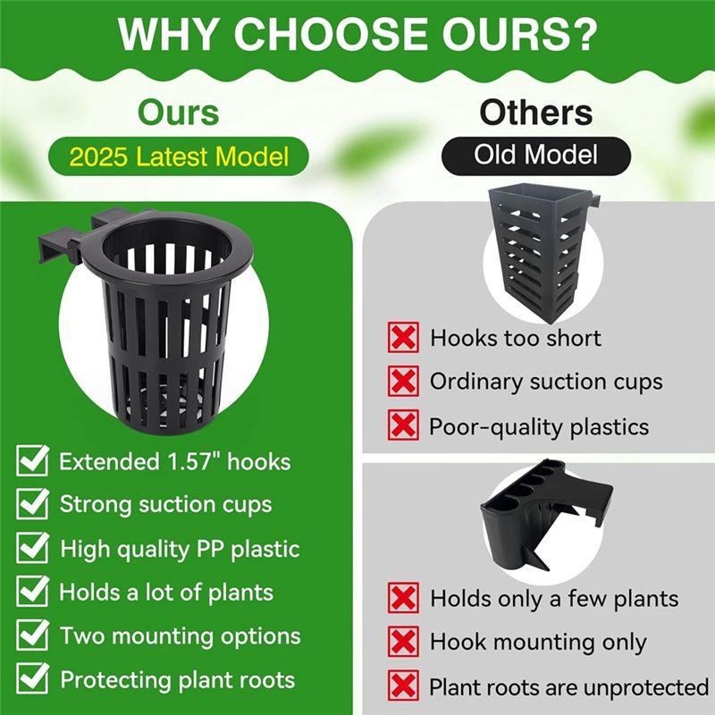 M-Modern-2 Pk Aquarium Plant Holder With 1.57-Inch Extension Hooks And Suction Cups , Suitable For Fish Tank Plant Potting