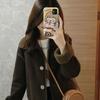 Women S Fashion Faux Fur Collar Warm Casual Coat