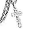 Orthodox Christianity Church Eternal Cross Necklace Sturdy Stainless Steel Charms Pendant Cross Necklace Link Chain Jewelry Gift