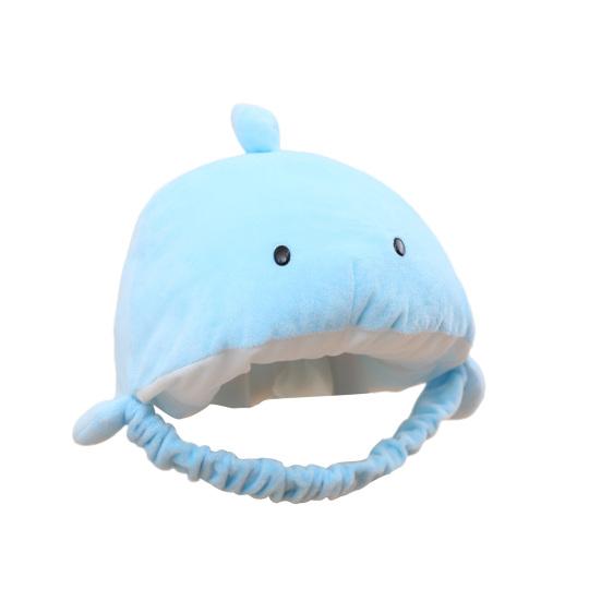 

Dolphin Headgear Hat Earflap/Elastic Band Thermal Photo Props Winter Costume Cosplay Cartoon Blue Dolphin Plush Cap for Party