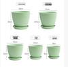 Thickened Plastic Resin Flower Pot: Imitation Ceramic with Vertical Stripes, Colored for Succulents and Floral Decor.