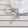 Gold Silver Black White Splicing Cat Stainless Steel Keychain Cute Cartoon Design Fashion Couple Pendant Practical Backpack Decoration