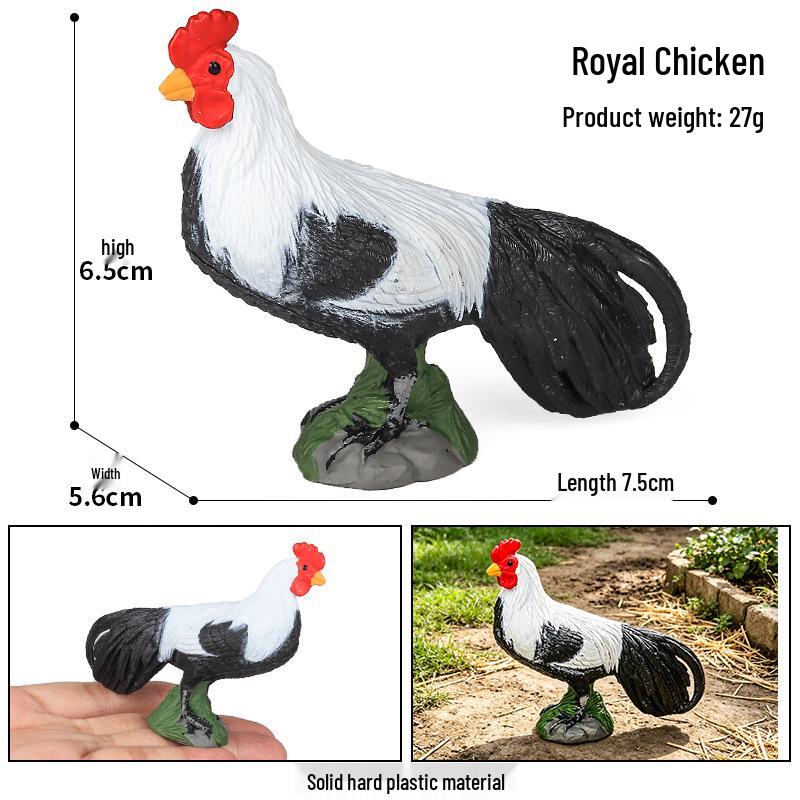 Animal Model Ranch Set: Chicken, Dog, Cow, Sheep, Horse Miniature Toy Scene