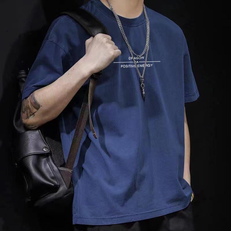 Cotton Short Sleeve T Shirt Black White Fashion All Match Breathable Summer Sport T-shirt Men Top