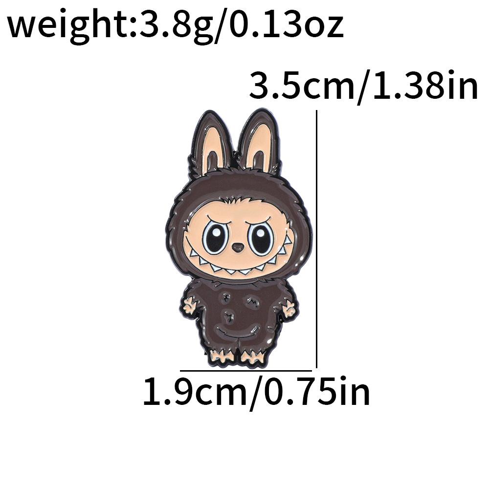 Creative Personality Labub Metal Badge Cute Rabbit Alloy Brooch Pin Decoration