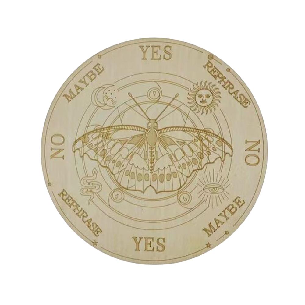 Astrology Game Playing Plate Carved Divination Pendulum Board with Stars Moon Metaphysical Healing Meditation Board