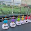 Solar Automatic Swing Dancing Doll Ornaments Car Supplies Figurines Miniature Girl Car Creative Ornaments Car Home Decoration