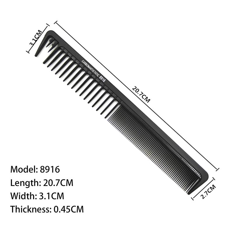 Black Professional Hair Cutting Comb Anti-Static Flat Head Cutter Comb Finetooth Haircut Brush Salon Tools Barber Hair Accessor
