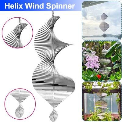 3D Metal Wind Spinner Helix Spinners Outdoor Garden Yard Hanging Decor Ornament