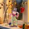 Pumpkin Scarecrow Figurine Handcrafted Resin Statue Fall Harvest Decoration Home Garden Thanksgiving Decor