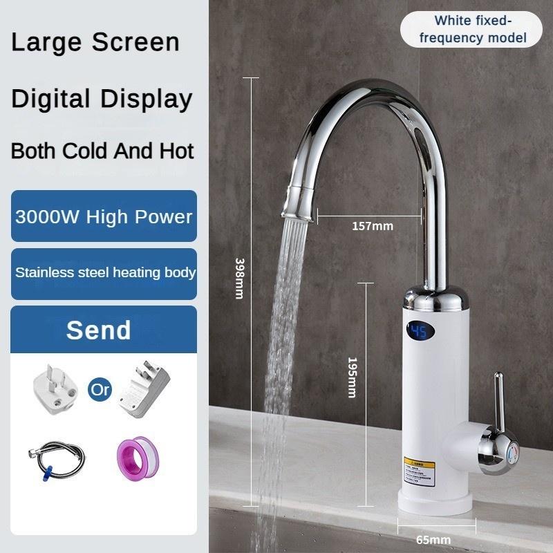 3400W LED Temperature Display Screen Hot and Stainless Steel Intelligent Variable Frequency and Temperature Regulating Faucet Cold Dual-purpose Faucet