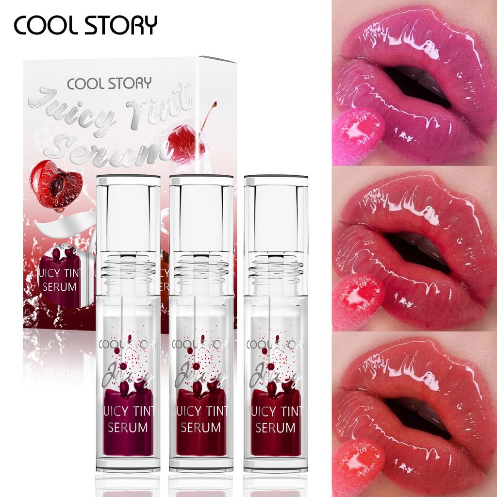3 Lip Creative Water Oil 2N1 Lip Dyeing Liquid Set Water Light Color Retaining Lip Gloss Plump Plump Moisturizing Long-lasting Lip Color