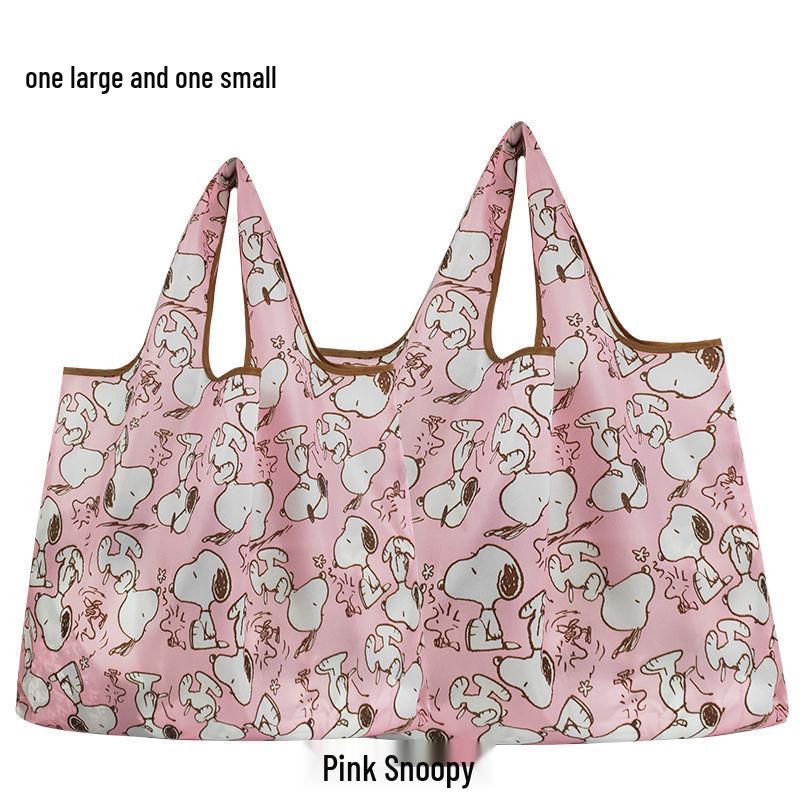 Snoopy Foldable Eco-friendly Large Waterproof Shopping Bag with Shoulder Strap