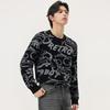 Gxg.jeans Men's Playful Pattern Loose Casual Round Neck Sweater