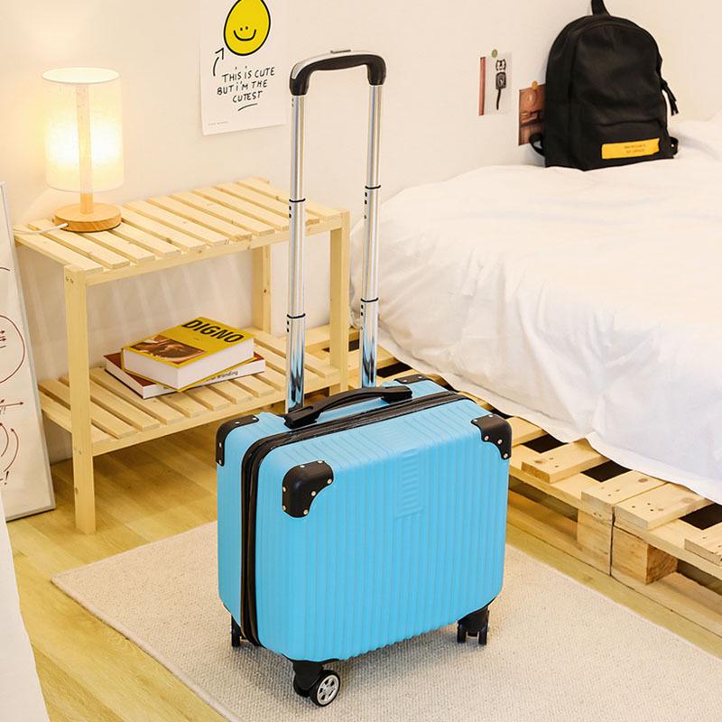 18-Inch Silent Spinner Carry-On Suitcase with Telescopic Handle and Password Lock