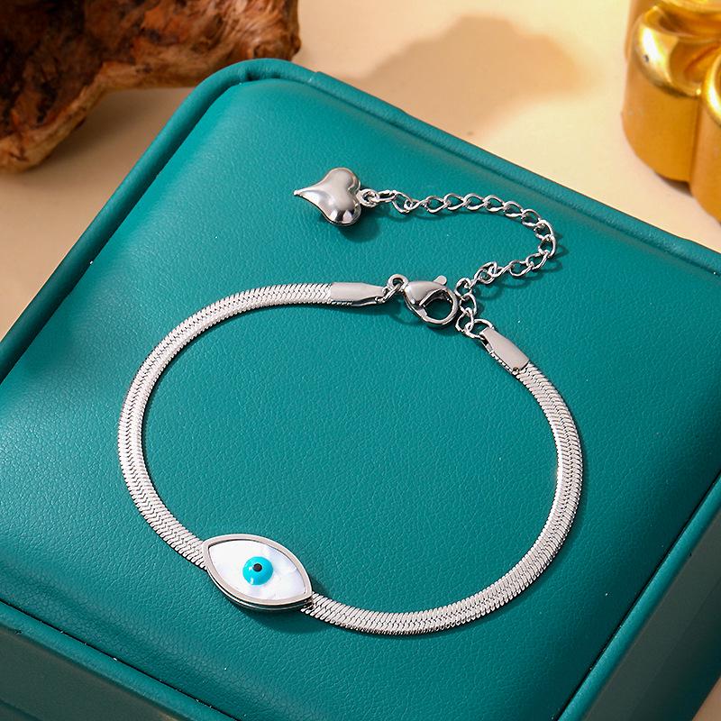 Koreanischer Stil 18K Goldplattiertes Voll-Titanstahl-Armband für Damen - Nicht verblassender leichter Luxus blue