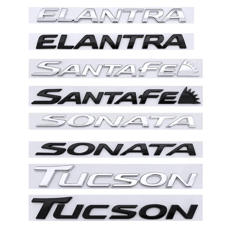 rlapg3 ABS Car Trunk Rear Badge Sticker for Hyundai ELANTRA SANTAFE TUCSON SONATA Logo Auto Decal Emblem Exterior Accessories