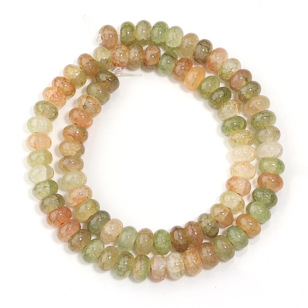 About 75pcs Abacus Glass Beads 5X8mm Colorful Cracked Beads Round Loose Spacer Beads For DIY Jewelry Making Bracelet Necklace