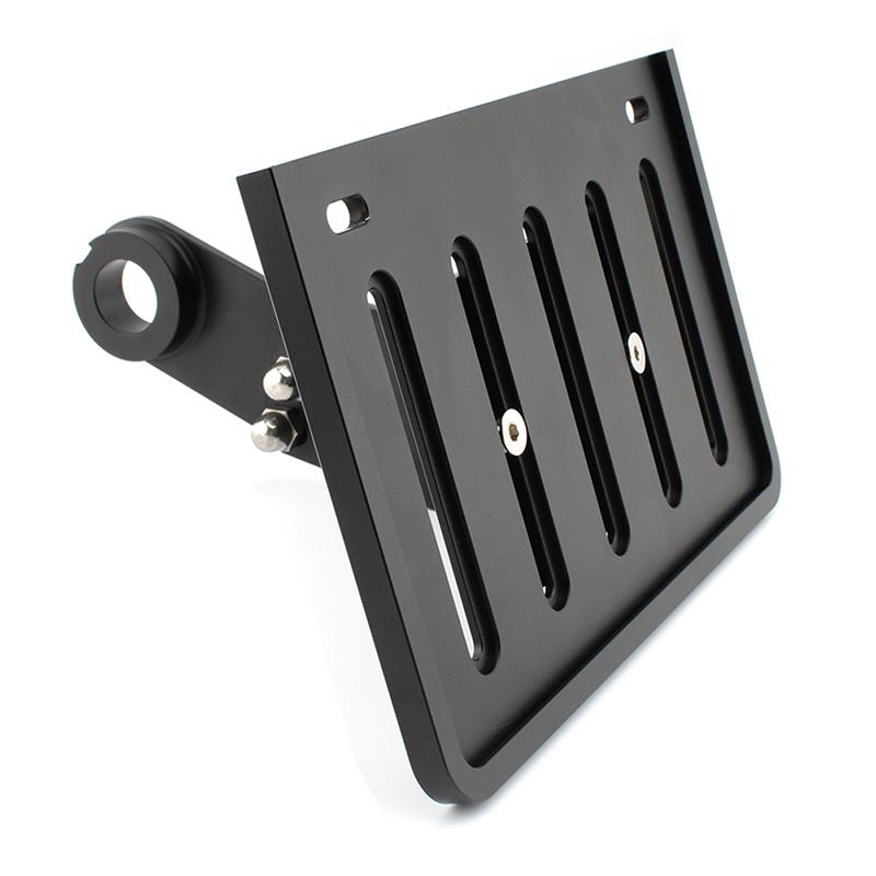 CNC Aluminum Side Mount License Plate Bracket Holder with LED Light for Harley Davidson Softail Street Bob Fat Boy Breakout Custom Motorcycle