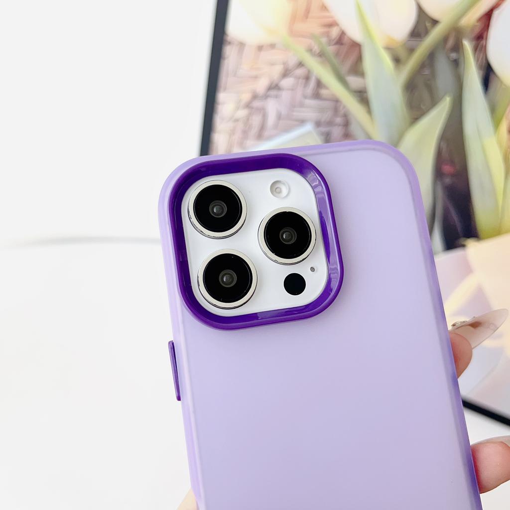 High Candy Matte TPU+PC+PET Phone Case for iPhone 16/15/14/13/12/11 Pro Max Plus Simple Style Youth Shockproof Protection Cover