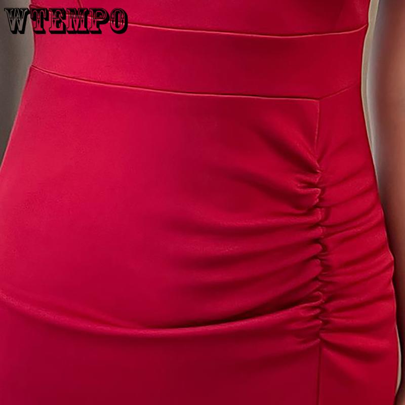 WTEMPO Women's Dresses Sexy Low Cut Fishtail Dresses Hip Waist Skinny Dresses Straps Hollow Party Dresses
