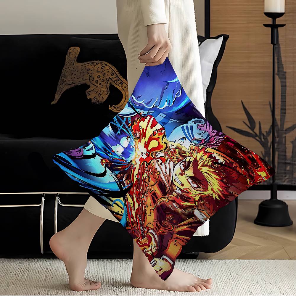 Japanese Anime Akaza D-Demon Slayer Cushion Cover Car Throw Pillow Case For Sofa Car Christmas Gift 40x40cm 45x45cm