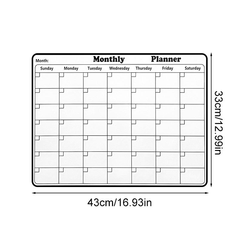 

1-месячный планер многофункциональный календарь наклейка на холодильник 43x33cm
