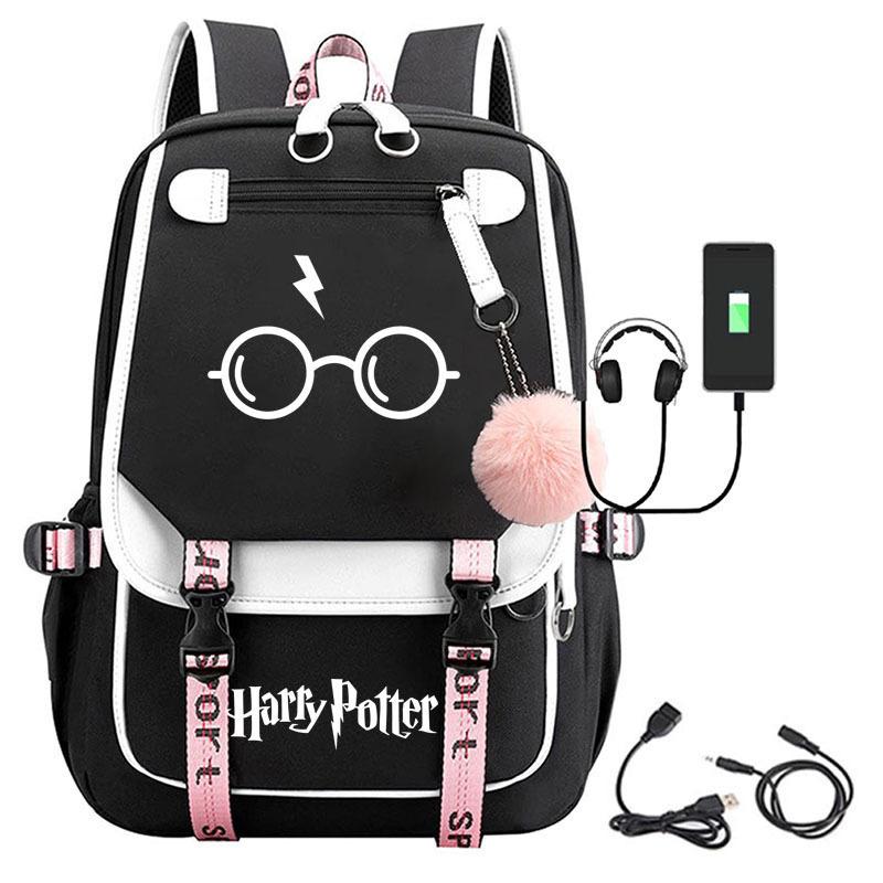 Large Capacity Schoolbag with Shoulder Strap; Student Three-piece Pencil Case Set