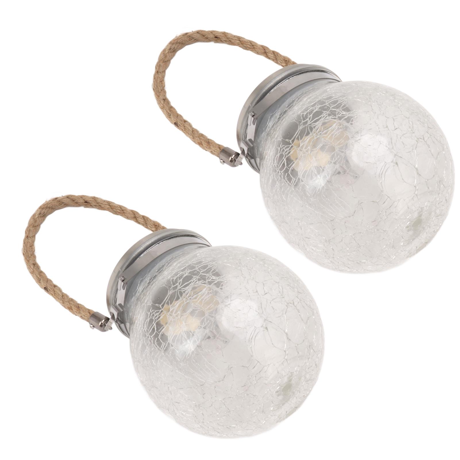 

2 шт. Солнечный стеклянный шар водонепроницаемый автоматический светодиодный вращающийся треснувший фонарь для террасы на лужайке