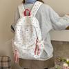 Schoolbag Gentle Soft Cute Milk White Cartoon Star Backpack Student School Bag Commuter Versatile Casual Lightweight Backpack