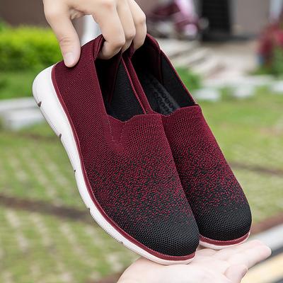Women's Single Shoes Summer Lightweight Mesh Fitness Breathable Flat Bottom Versatile Loafers Soft Soled Sneakers Shoes Men