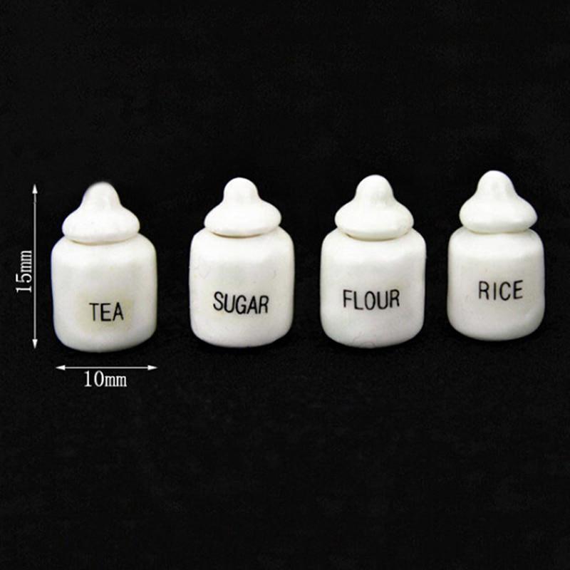 1:12 DIY Handmade Doll House Kitchen Ceramic Ornament Decora Dollhouse Miniatures Accessories Porcelain Eating Jar Set Light Grey
