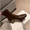 Fashion New Ankle Boots Women's Thick Heel Spring Summer Autumn Single Boots Pointed High Heels Shoes Mid-heel Fashion Short Boots