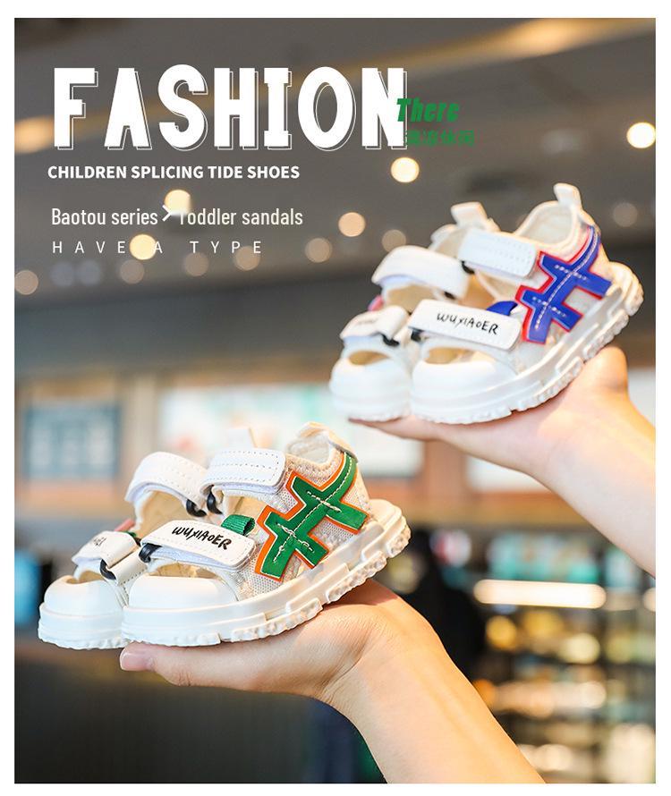 Children's Non-Slip Breathable Summer Sandals with Soft Bottom and Velcro Closure for Toddlers