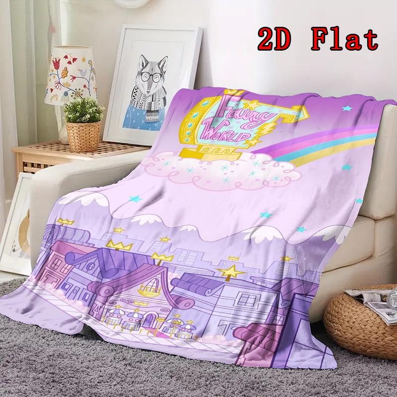 The Fairly World Creative 2D Flat Pattern Flannel Blanket High quality All Seasons Warmth and Comfort Perfect for Christmas Gifts.
