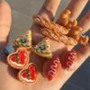 Croissant Hot Dog Pizza For Girls Korean Barrettes BB Hairpins Duckbill Side Clips Women Hair Clips