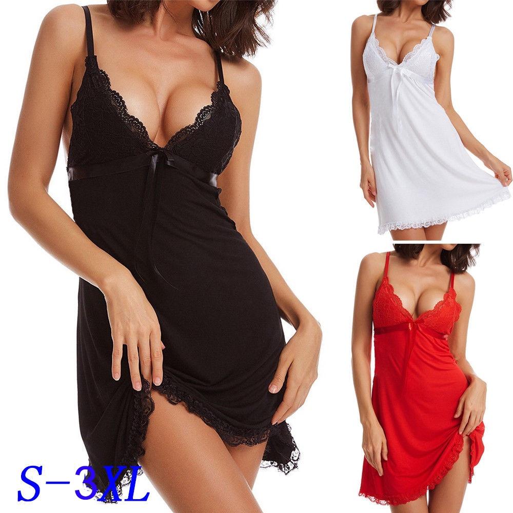 Sexy Lingerie Ladies Sleepwear Women Babydoll Robe Underwear Vneck Dress Night