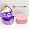 Large Capacity Heart Shape Jewelry Box with Mirror Plastic Jewelry Case Boxes Solid Color Portable Jewelry Organizer Display