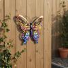 Stahl Schmetterling Wanddeko Erhöhter Körper 3D Dekoration Lackiertes Finish für Garten,