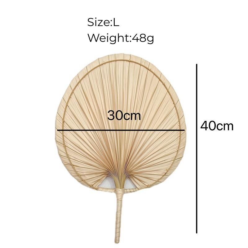 1pc Chinese Style Pure Hand Woven Craft Fan Summer Mosquito Repellent Fan Natural Palm Leaf Hand Shake Fan Home Decoration