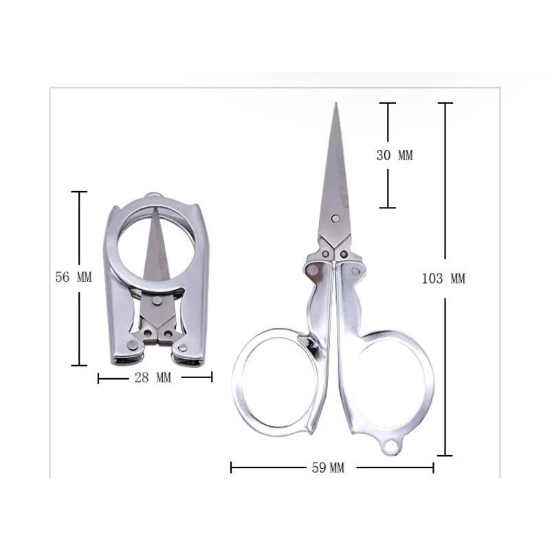 Fishing Shears Stainless Steel Folding Portable Travel Household Mini Scissors Fishing Small Eyebrow Scissors Foldable Thread Clipper